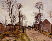 卡米耶 毕沙罗 : The Road to Caint-Cyr at Louveciennes